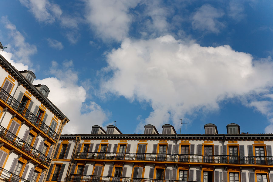 Spain buildings and cloudy sky
