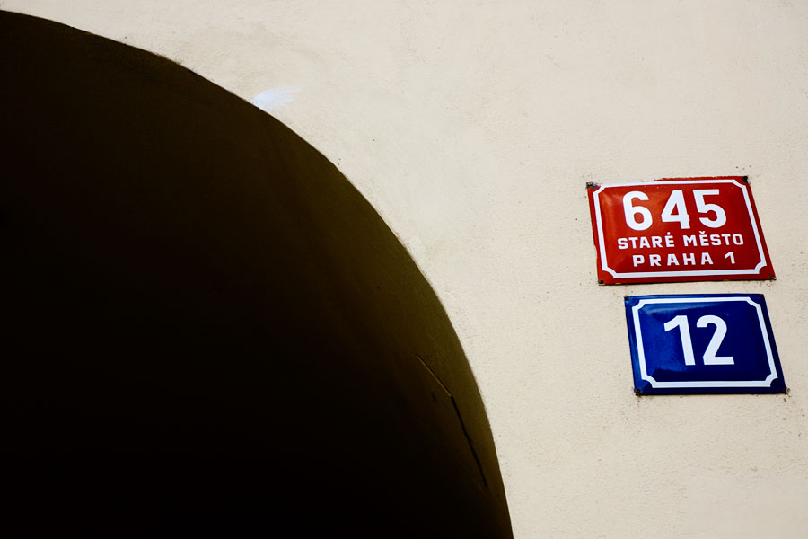Prague street sign