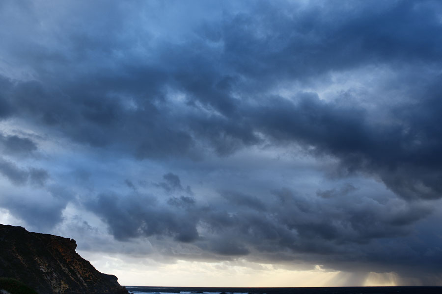 Stormy skies and beach, Western Australia travel photography