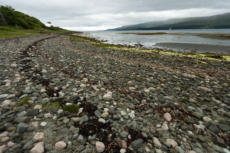 Stony beach on the Isle of Mull, Scotland